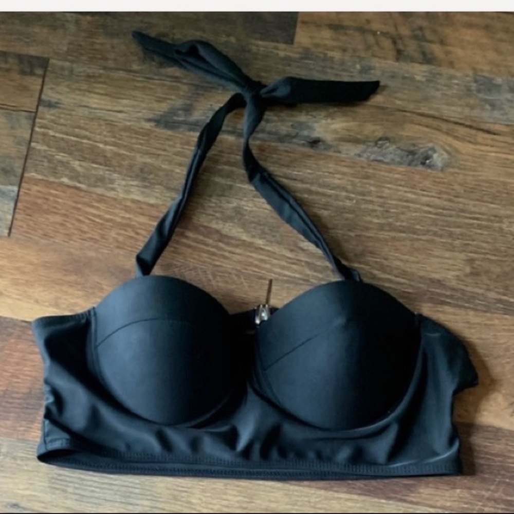 🐿 black bikini top size xl